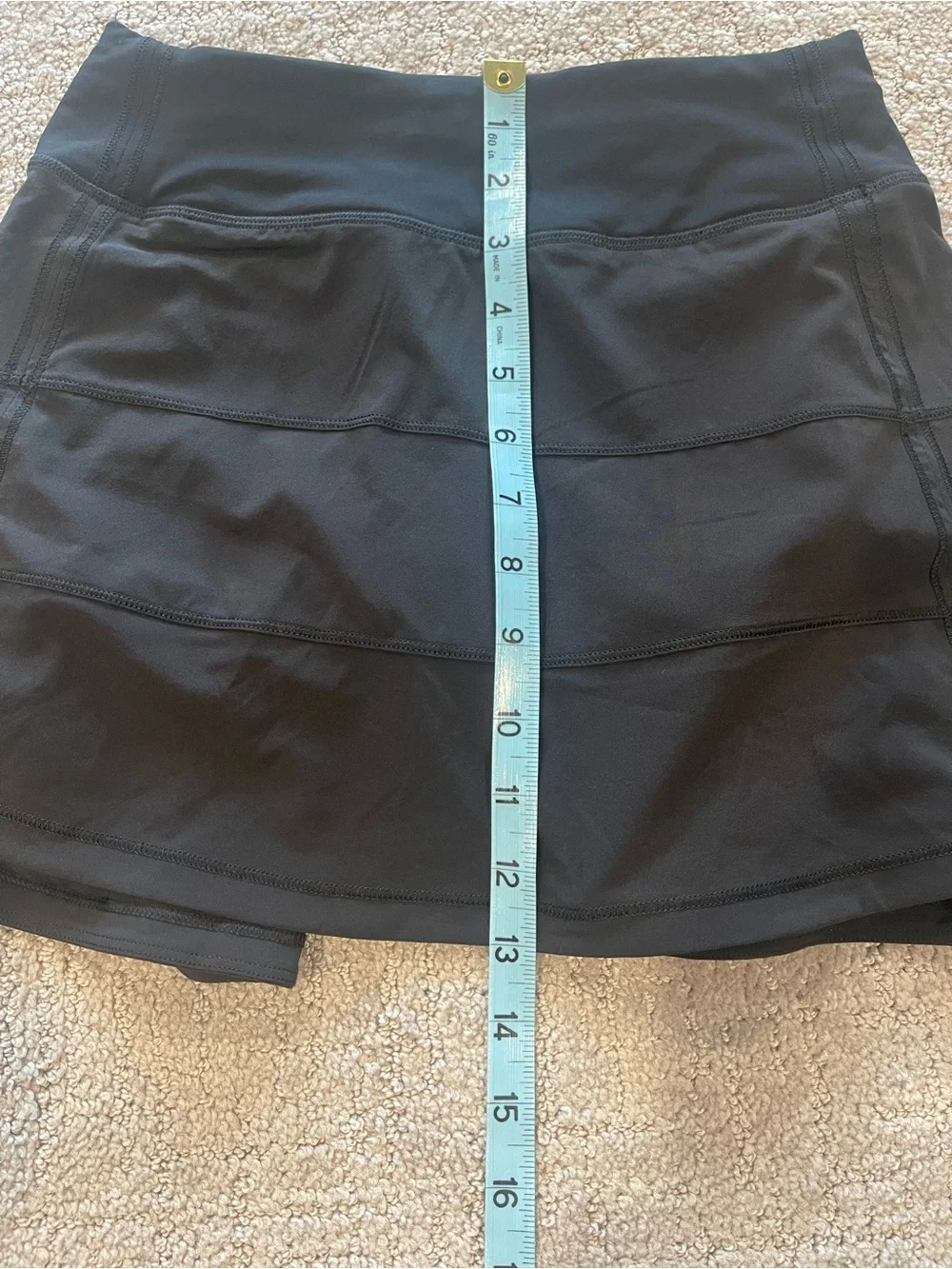 Lululemon Pace Rival, Mid-Rise Skirt, Long, Inner Liner, Black, Pockets, Size 0